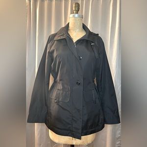 Lands end black xsmall, shell/rain Jacket hooded